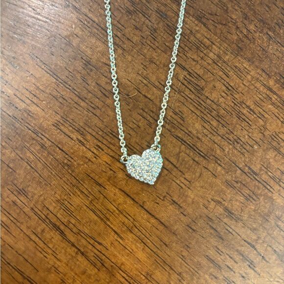 J Crew Gold Pave Heart Pendant Necklace - Picture 3 of 6